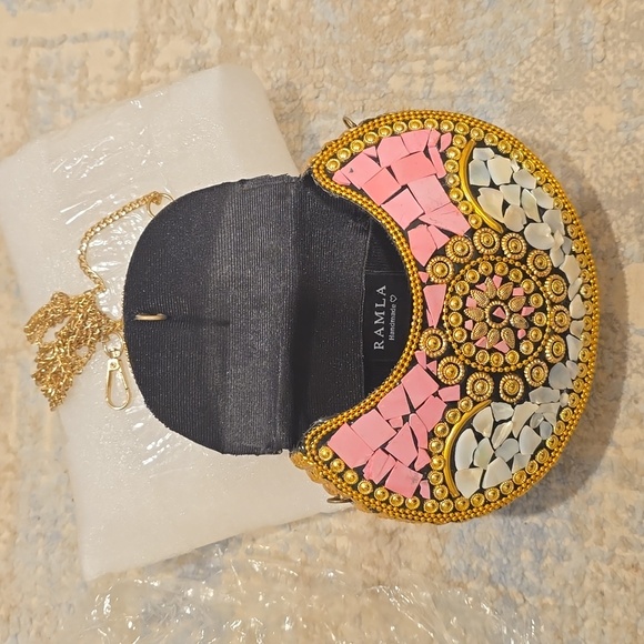 NWT Ramla handmade tile bag purse, Beverly Hills, $235 Metal bags multicolored - Picture 7 of 12